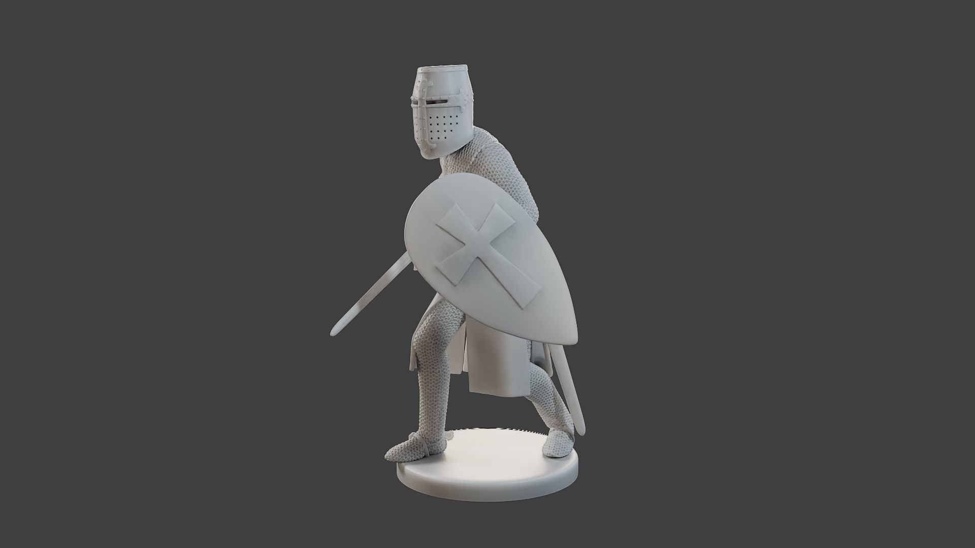 Knight Templar action T1 3D print model_2