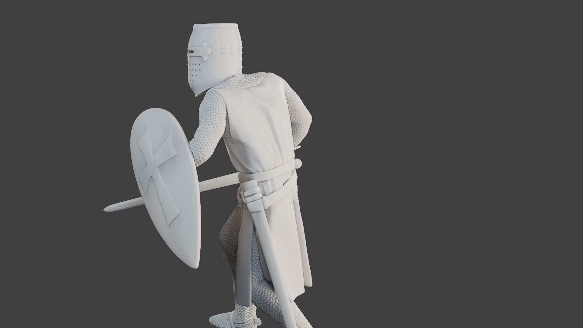 Knight Templar action T1 3D print model_26