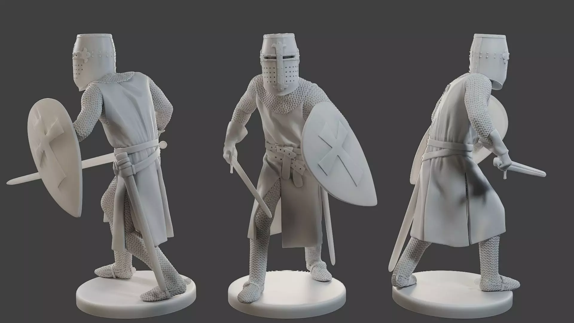 Knight Templar action T1 3D print model_0