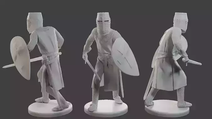 Knight Templar action T1 3D print model