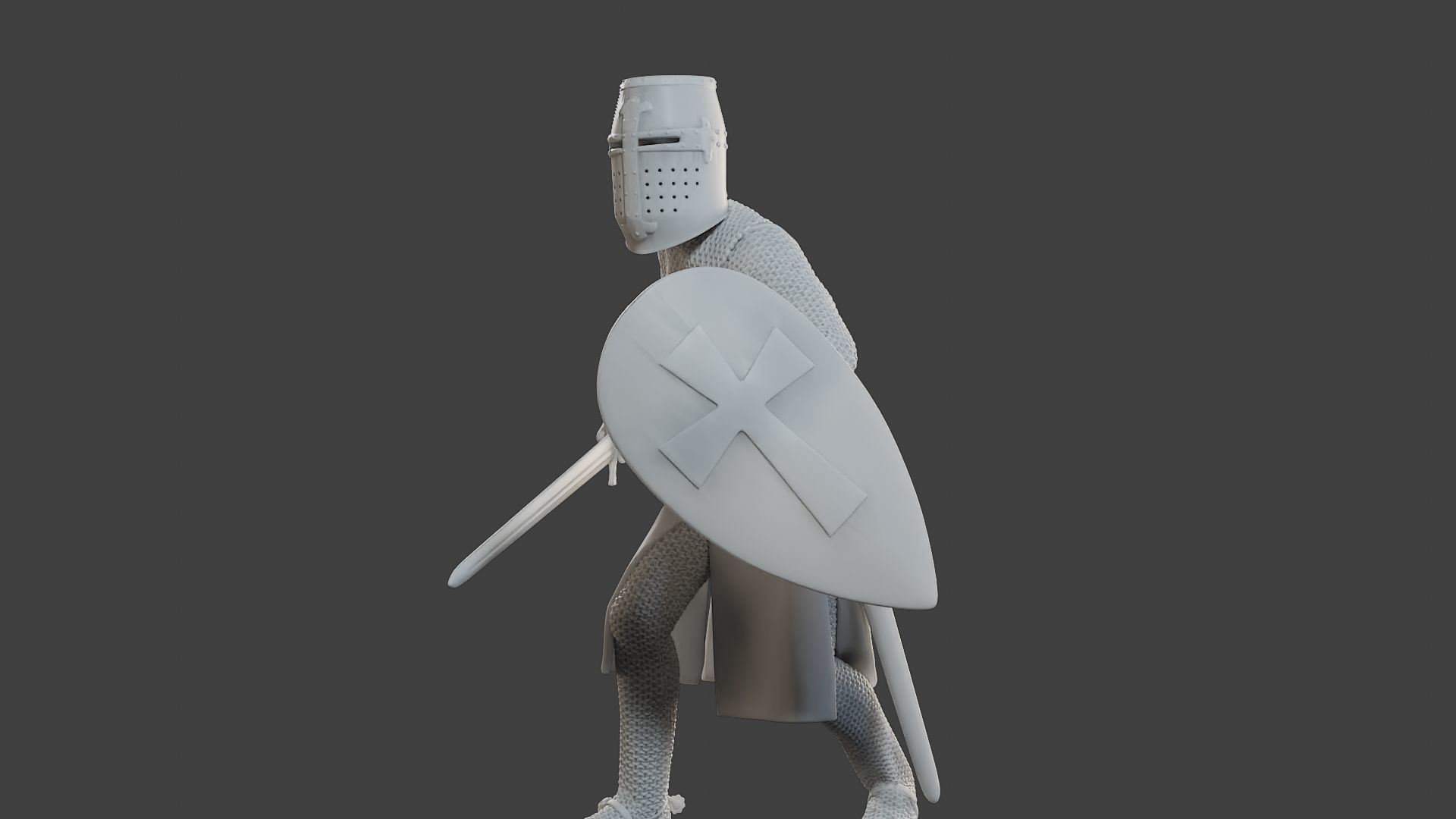 Knight Templar action T1 3D print model_27