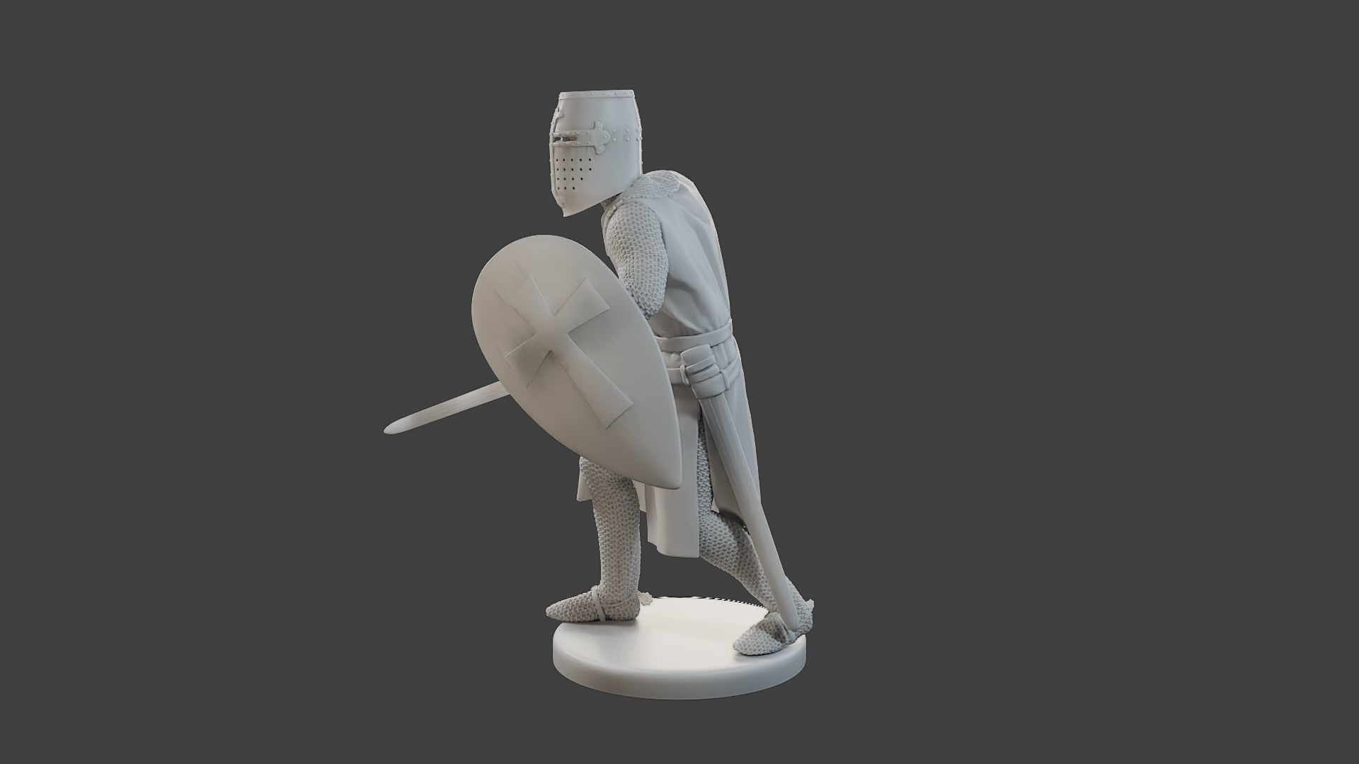 Knight Templar action T1 3D print model_3