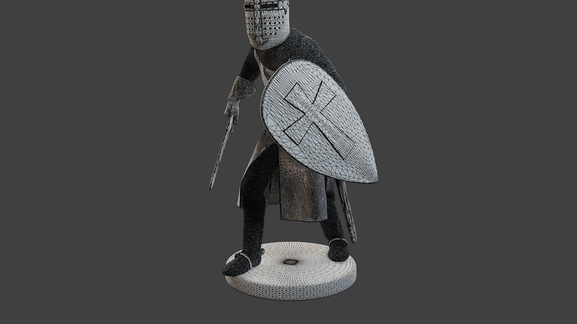 Knight Templar action T1 3D print model_12