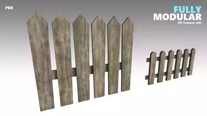 Wooden Fences PBR - Modular - Version 2 -