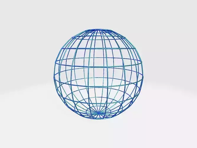 Sphere Globe Wire Frame Free 3D model