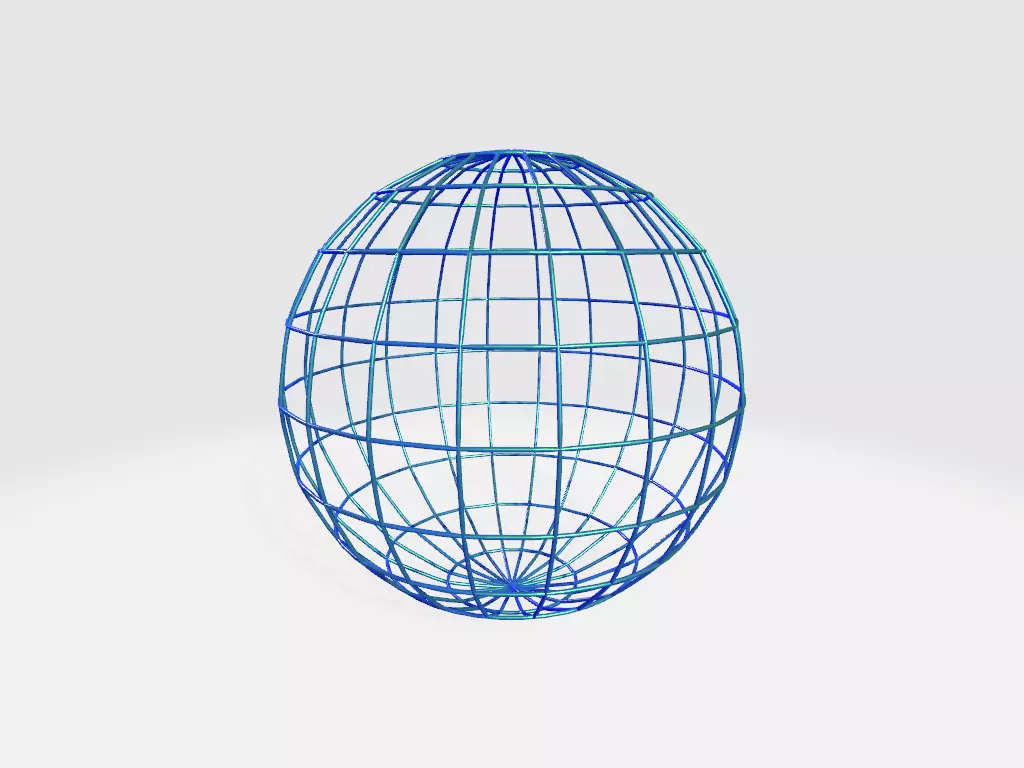 Sphere Globe Wire Frame Free 3D model_0