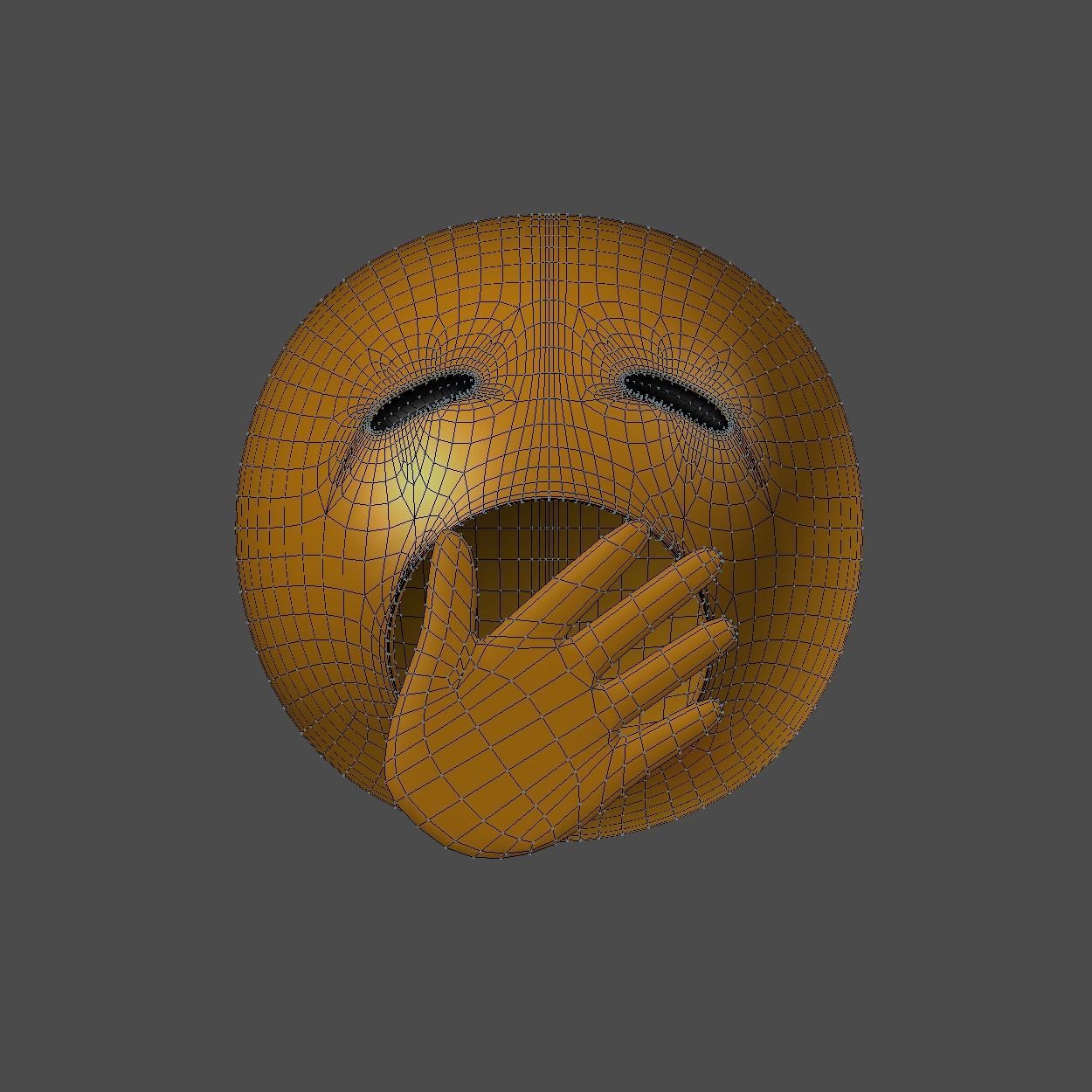 Emoji Yawning Low-poly 3D model_2