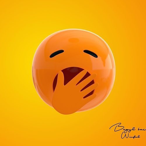 Emoji Yawning Low-poly 3D model