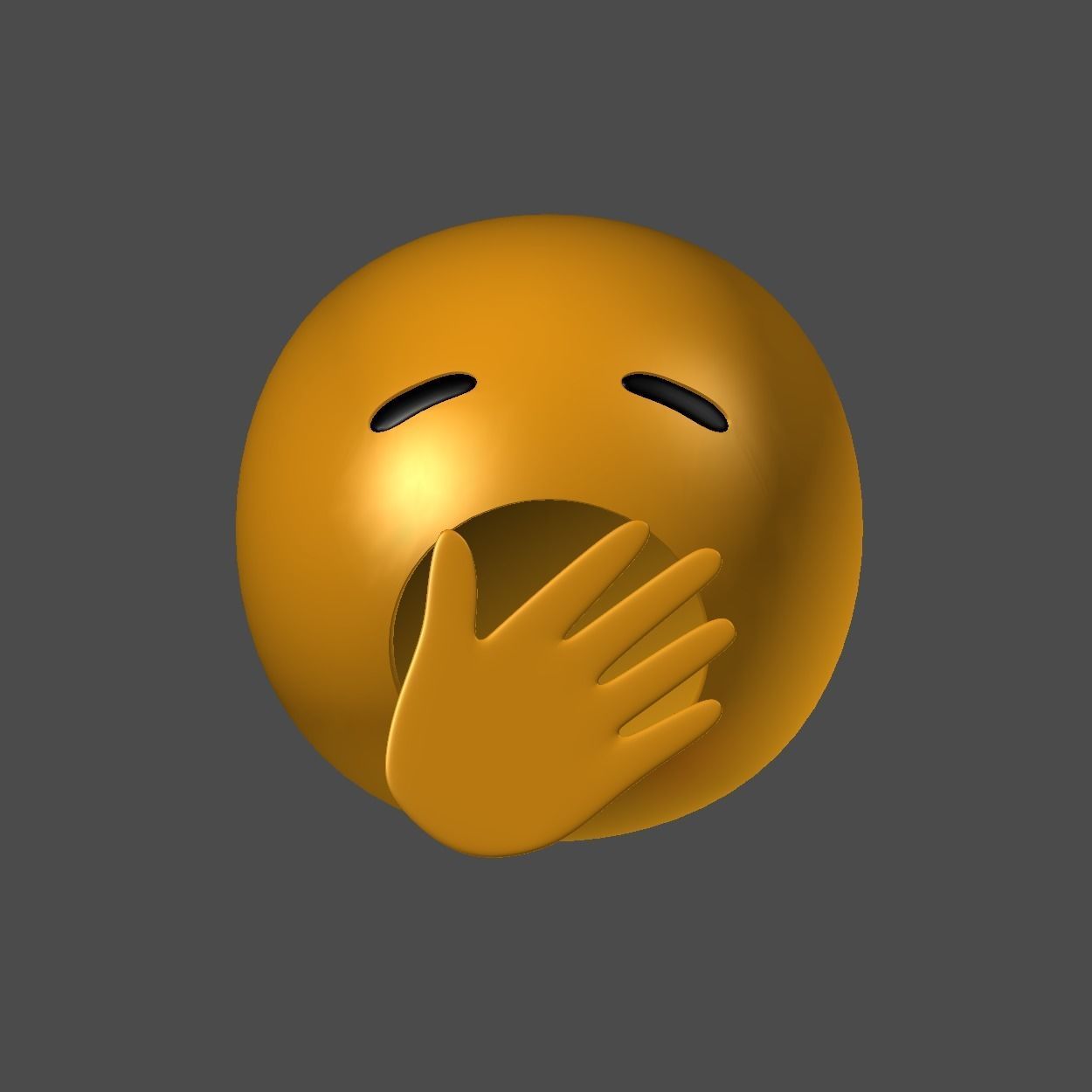 Emoji Yawning Low-poly 3D model_1