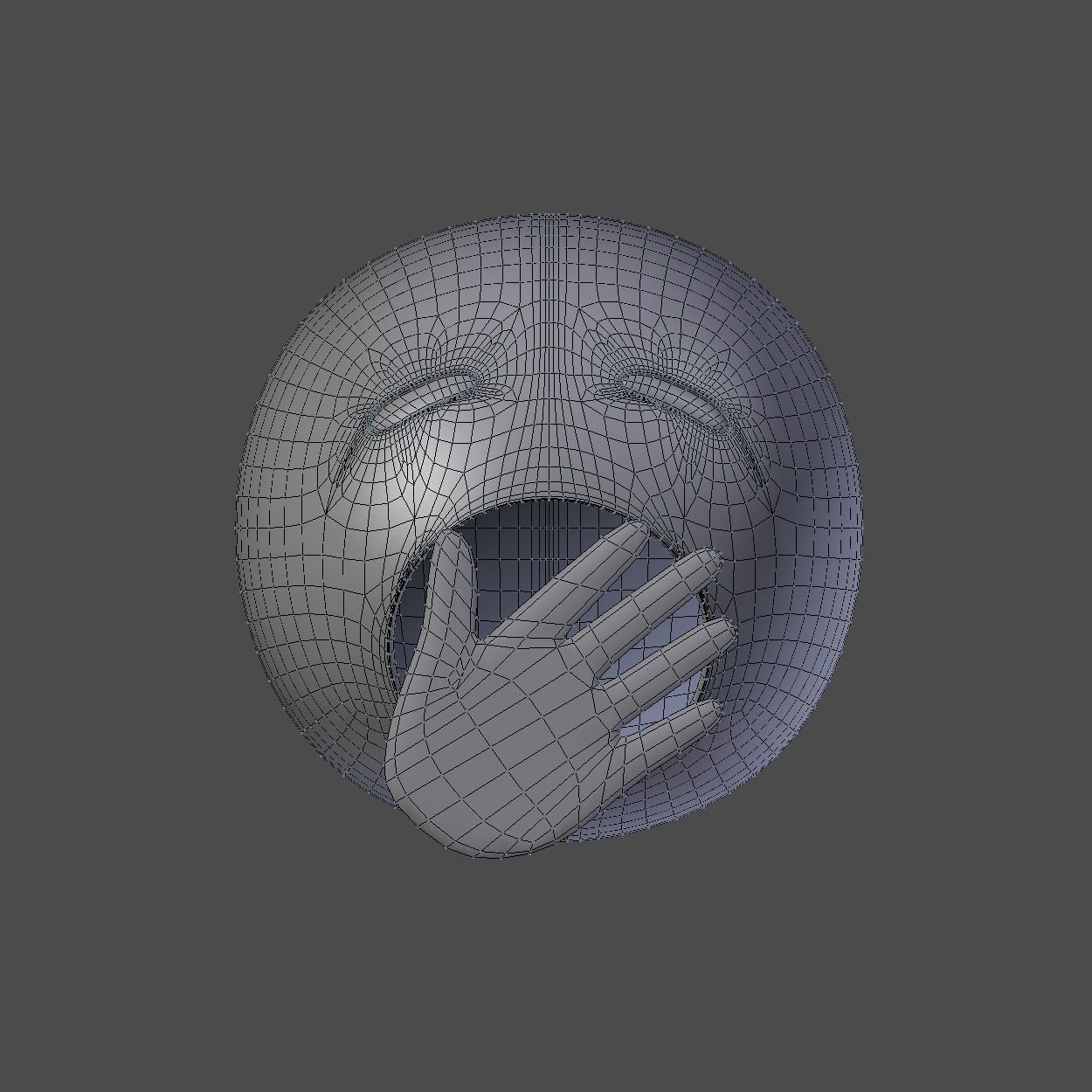 Emoji Yawning Low-poly 3D model_3