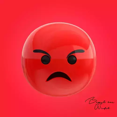 Emoji Pouting Face Low-poly 3D model