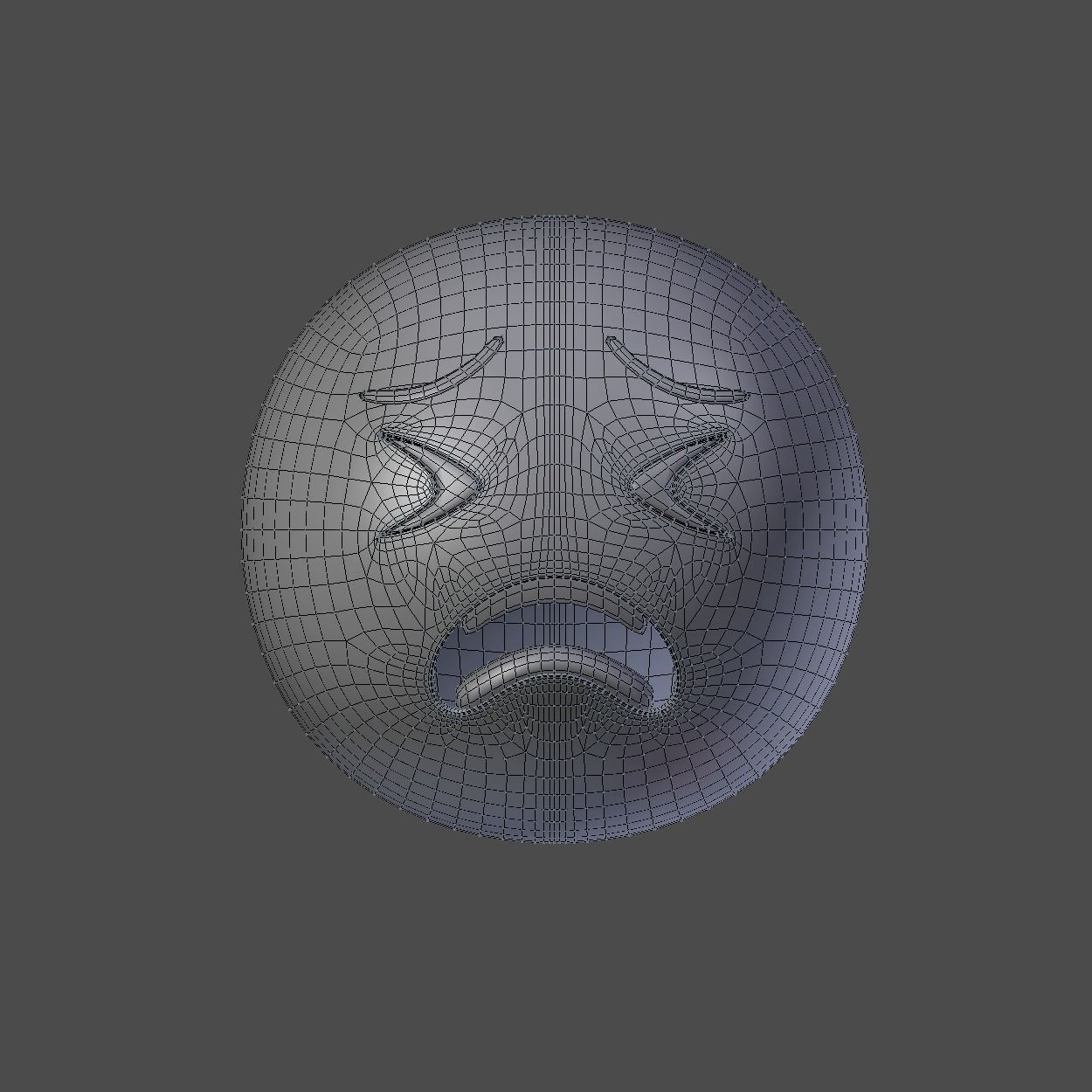 Emoji Persevering Face Low-poly 3D model_3