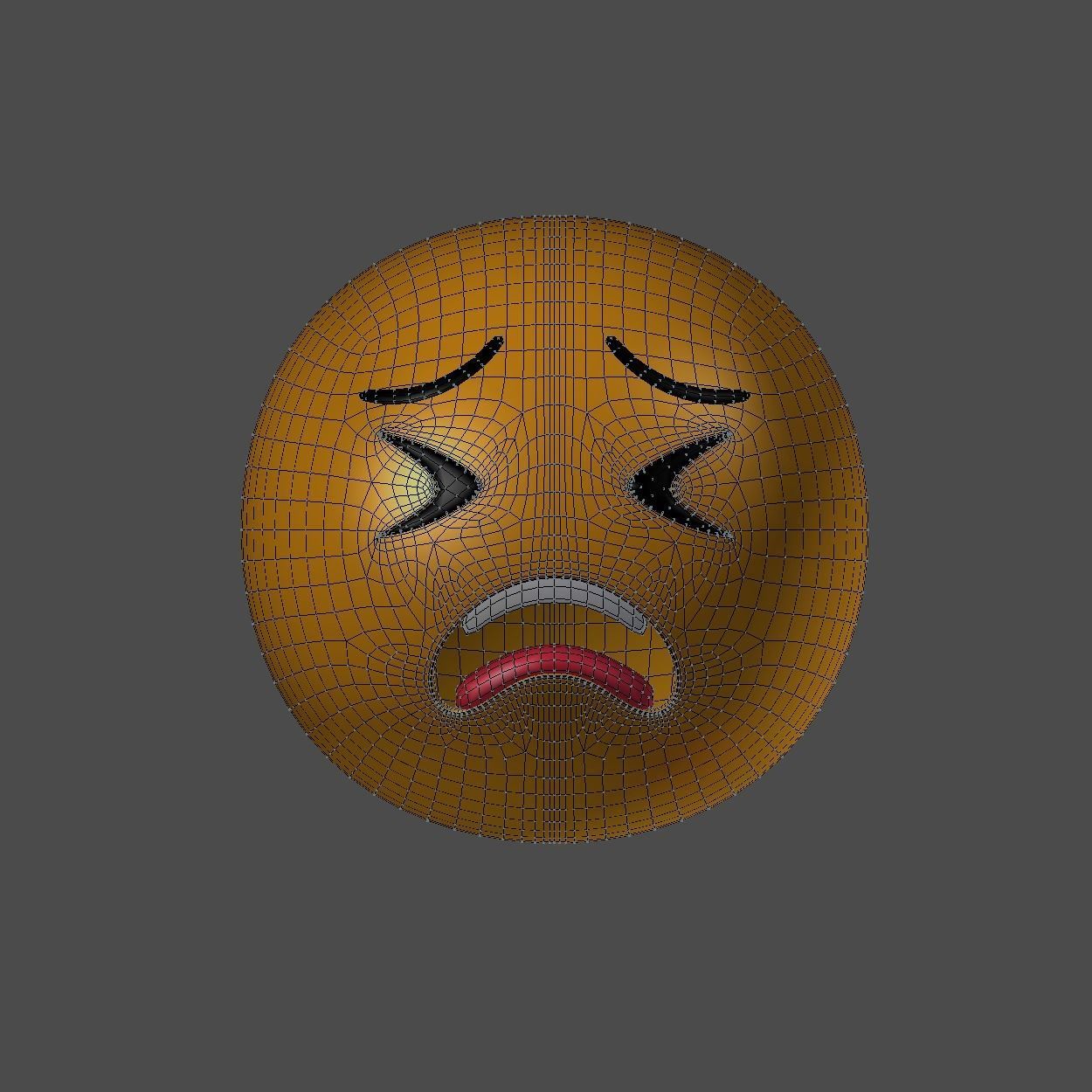 Emoji Persevering Face Low-poly 3D model_2