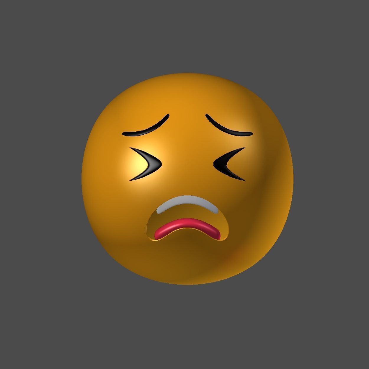 Emoji Persevering Face Low-poly 3D model_1