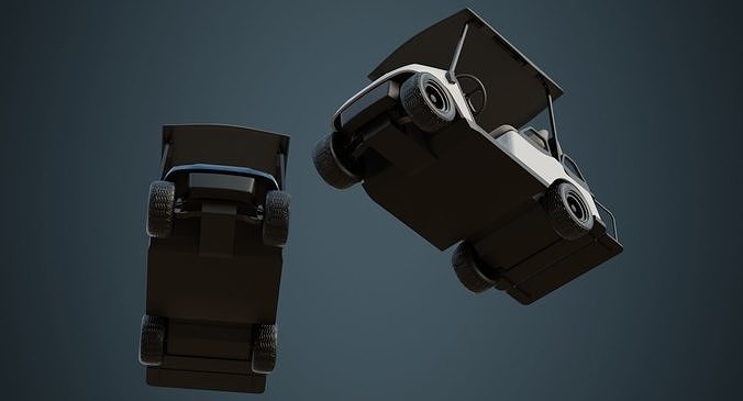 Golf Cart 1A Low-poly 3D model 3