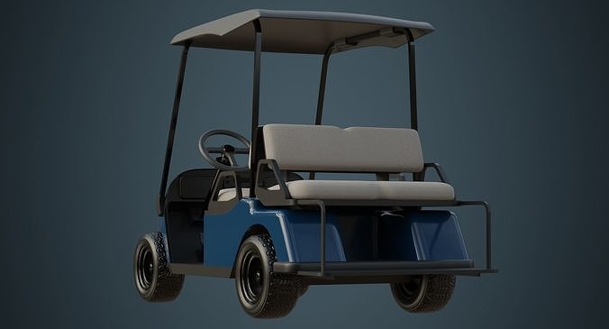 Golf Cart 1A Low-poly 3D model 7