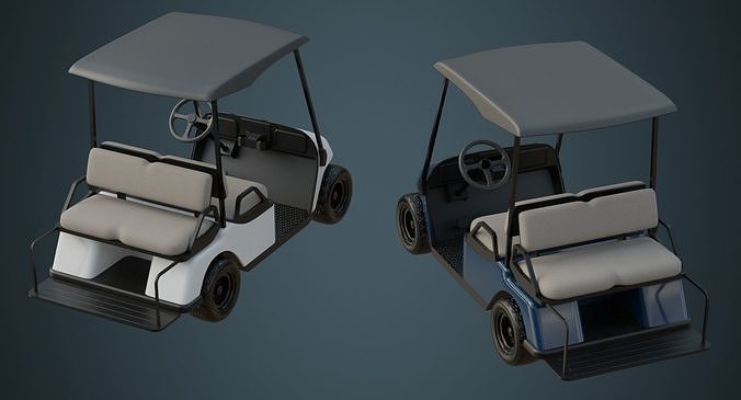 Golf Cart 1A Low-poly 3D model 2