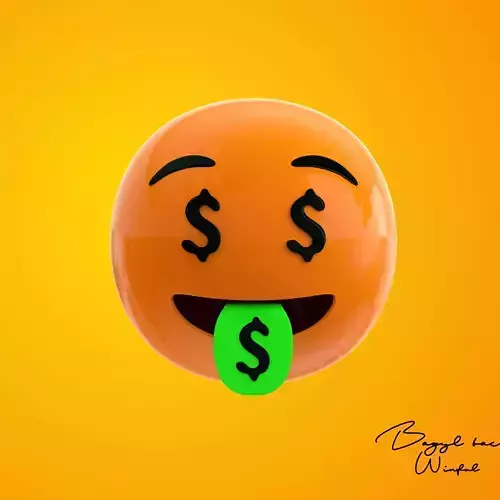 Emoji Money-Mouth face Low-poly 3D model