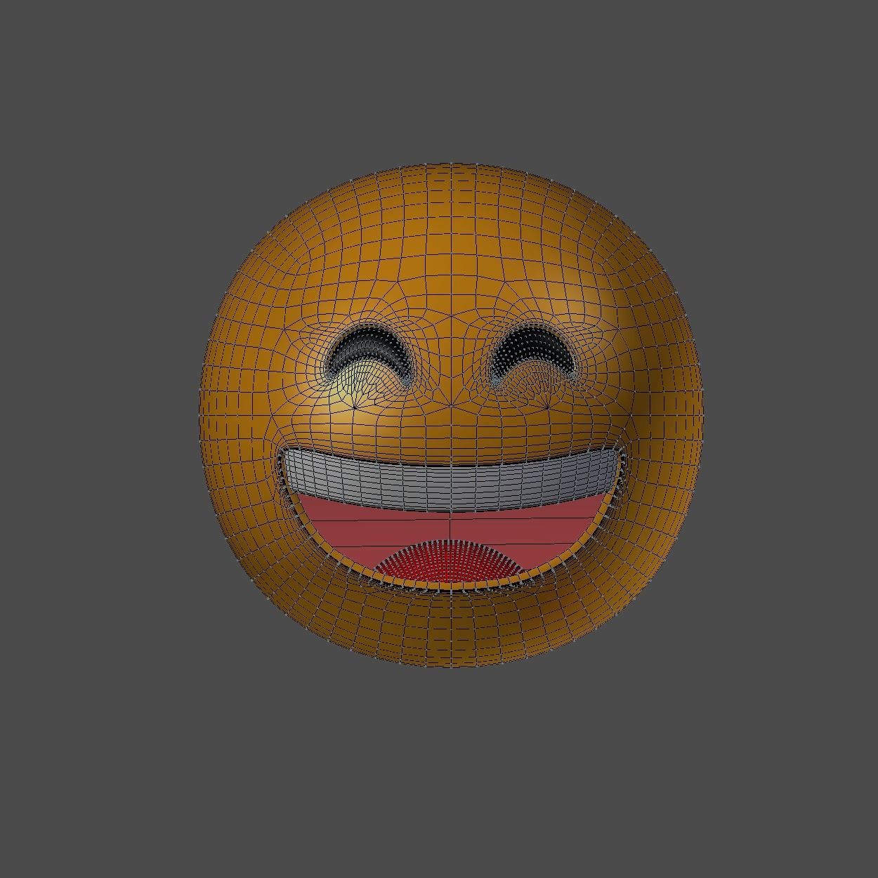 Emoji Grinning Face with Smiling Eyes Low-poly 3D model_2