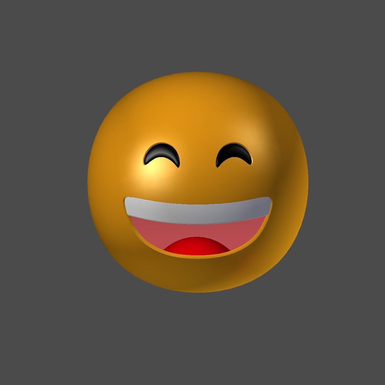 Emoji Grinning Face with Smiling Eyes Low-poly 3D model_1