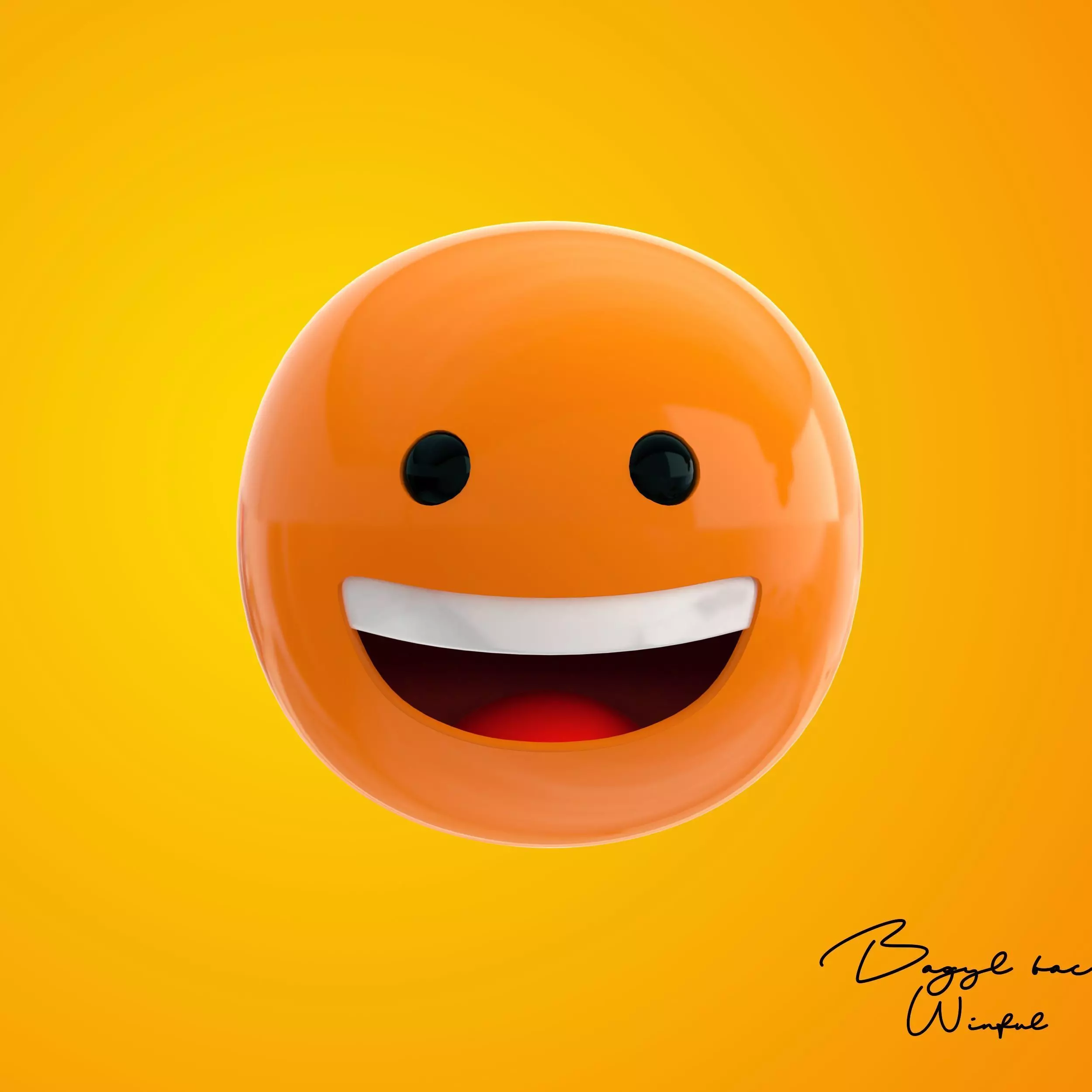 Emoji Grinning Face Low-poly 3D model_0