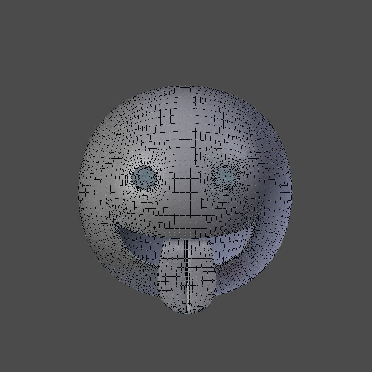 Emoji Face with a Tongue Low-poly 3D model_3