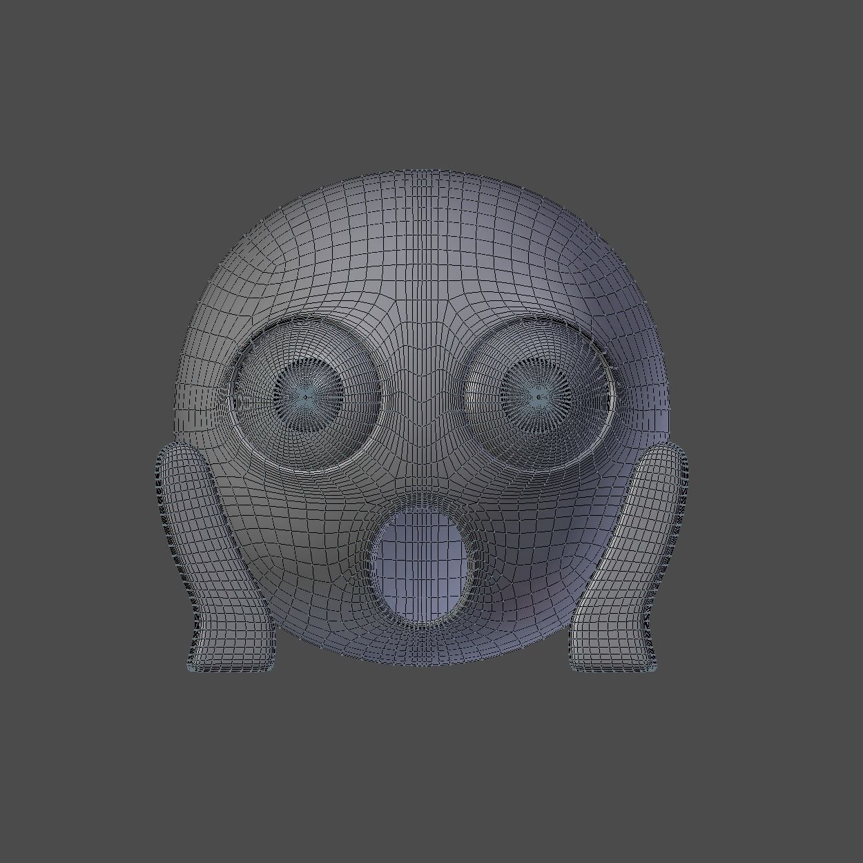 Emoji Face Screaming in Fear Low-poly 3D model_3