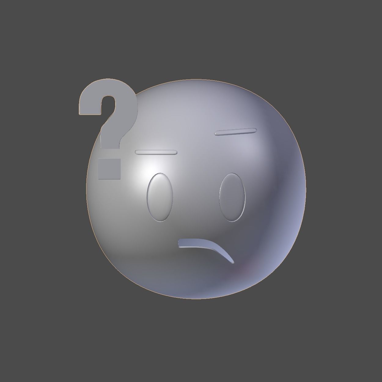Emoji Confused Face With a Question Mark Low-poly 3D model_3