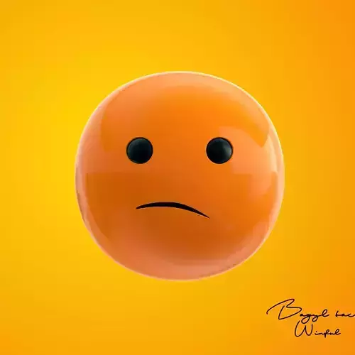 Emoji COnfused Face Low-poly 3D model