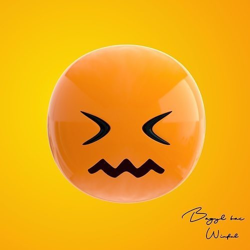 Emoji Confounded Face Low-poly 3D model