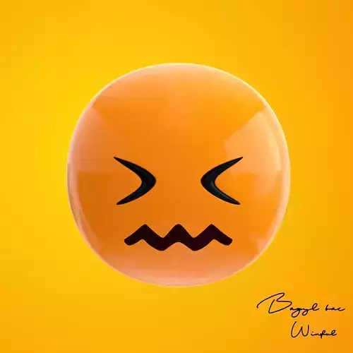 Emoji Confounded Face Low-poly 3D model
