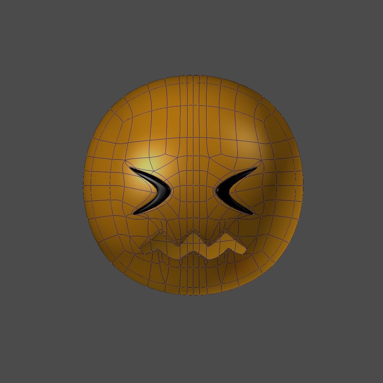 Emoji Confounded Face Low-poly 3D model_1