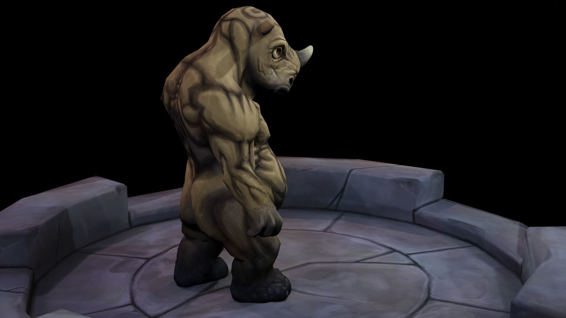 Rhino Stormer Low-poly 3D model_10