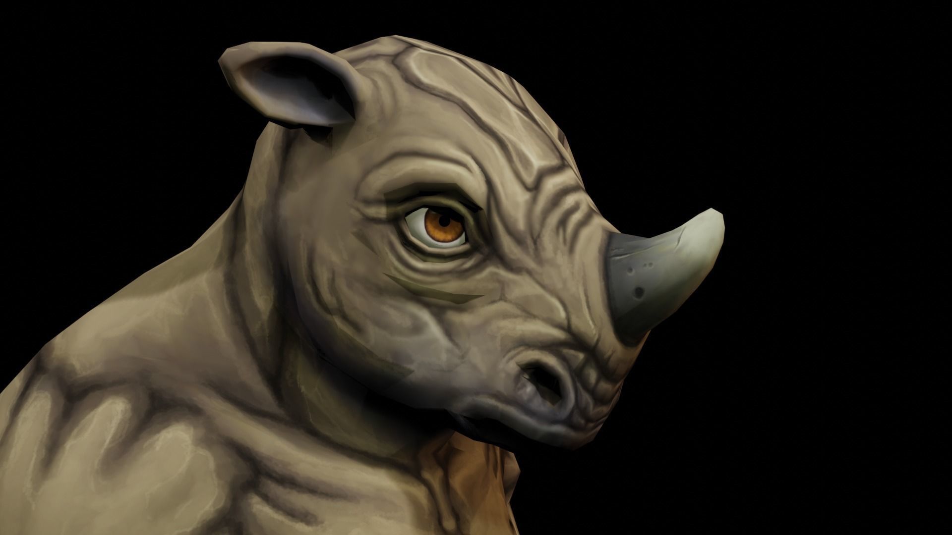 Rhino Stormer Low-poly 3D model_11