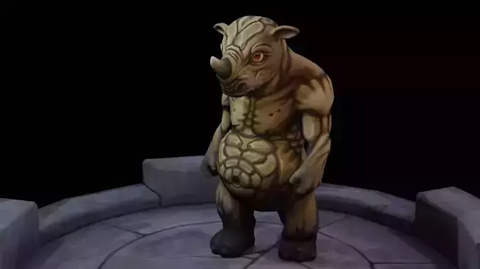 Rhino Stormer Low-poly 3D model