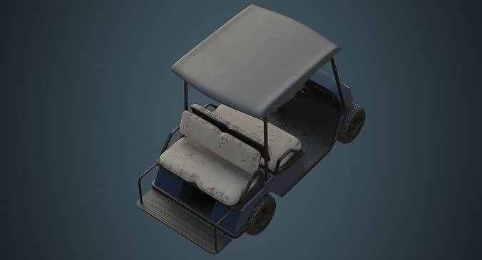 Golf Cart 1B Low-poly 3D model 6