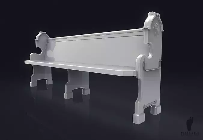 3D Church Pew  3D model