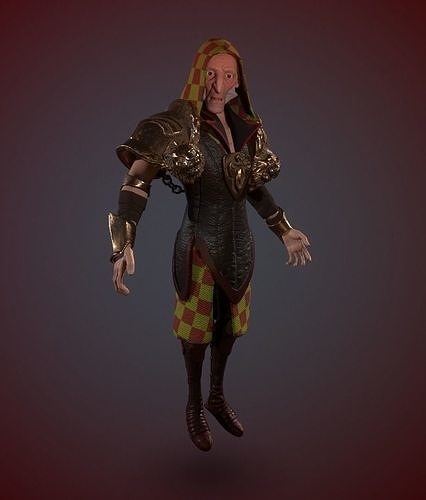 mage character Low-poly 3D model