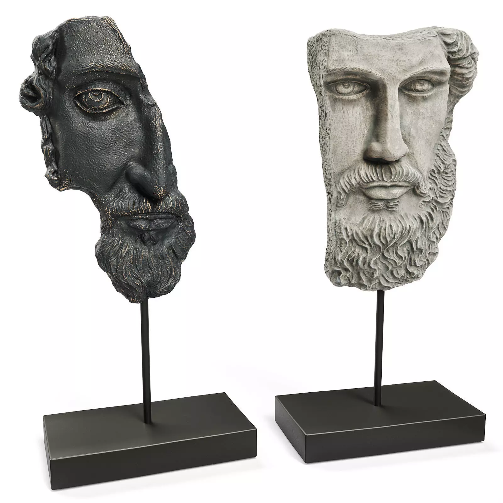 ANCIENT GREEK SCULPTURE POSEIDON and ZEUS Low-poly 3D model_0