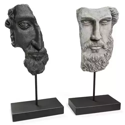 ANCIENT GREEK SCULPTURE POSEIDON and ZEUS Low-poly 3D model
