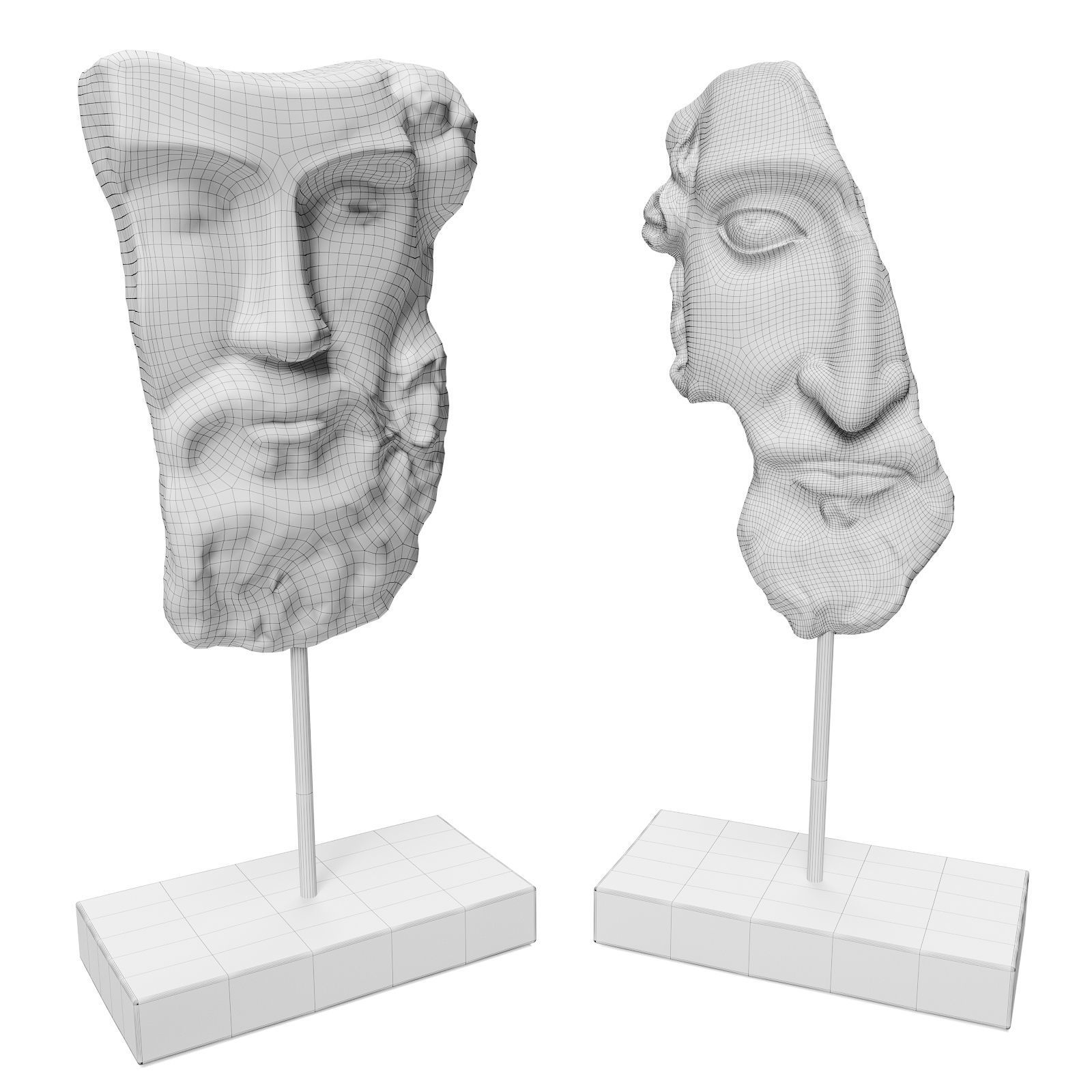 ANCIENT GREEK SCULPTURE POSEIDON and ZEUS Low-poly 3D model_4