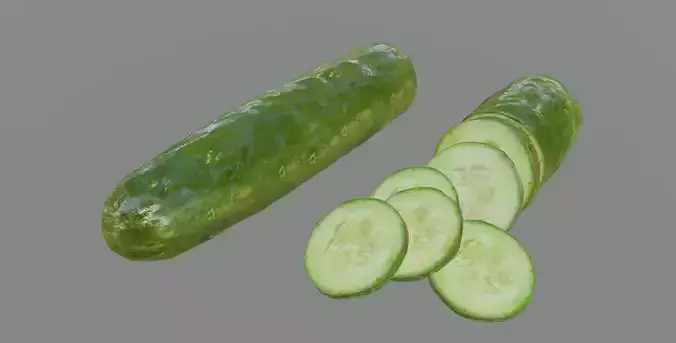 cucumber with pbr textures Low-poly 3D model