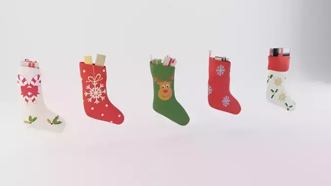Christmas socks with present boxes