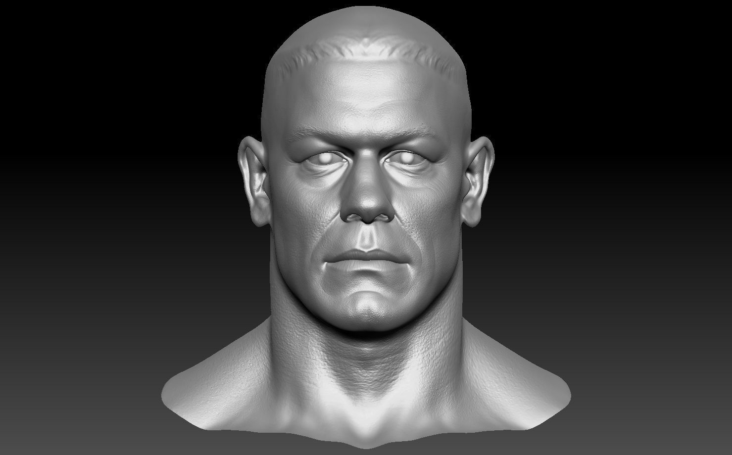 John Cena Bust and  action figure head 3D print model_1