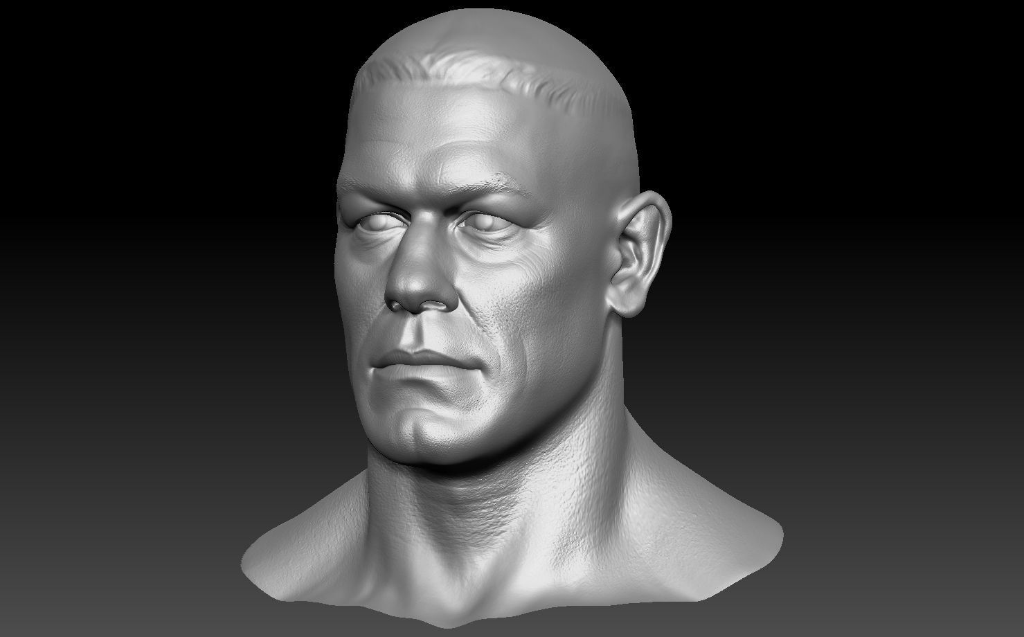 John Cena Bust and  action figure head 3D print model_4