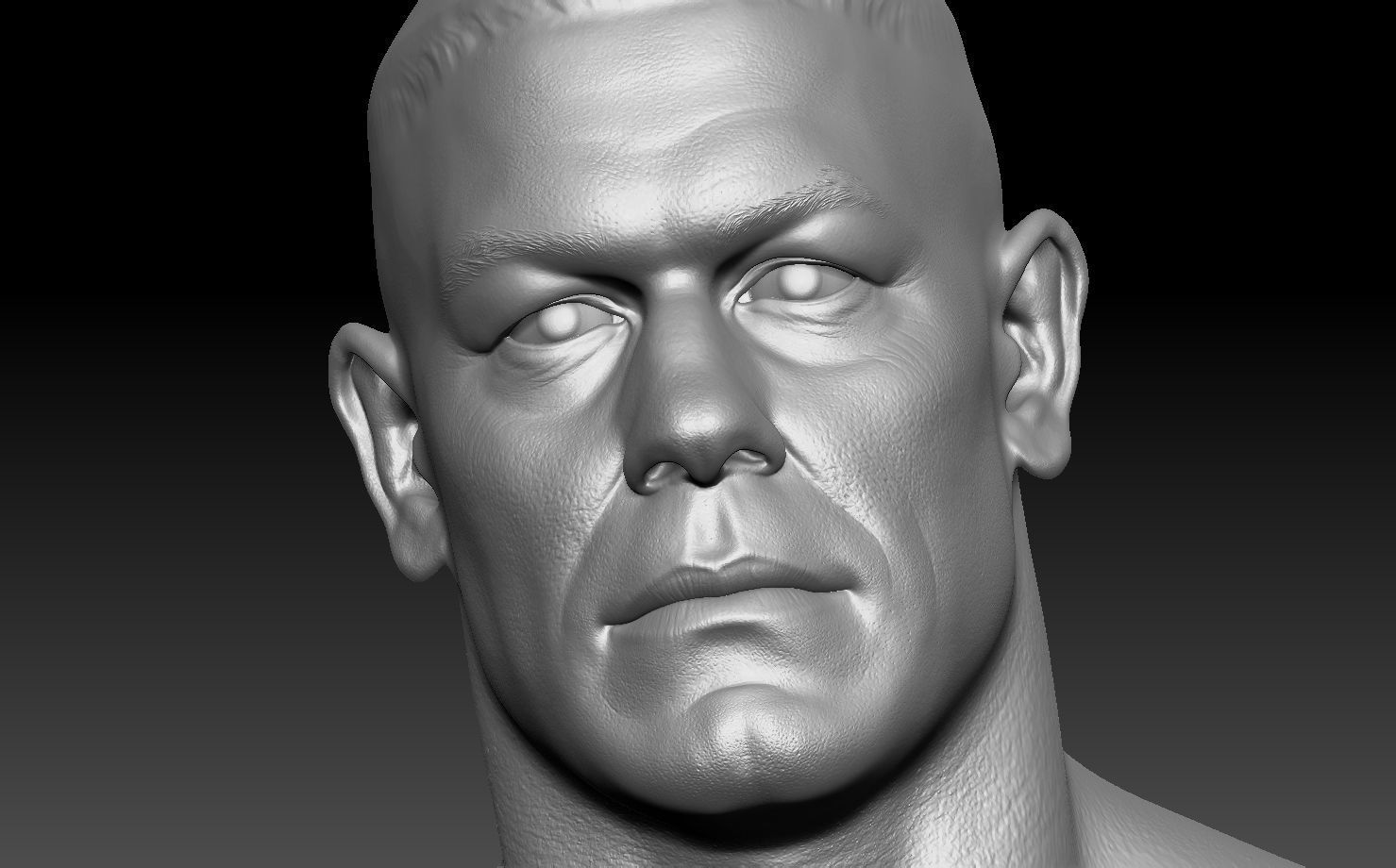 John Cena Bust and  action figure head 3D print model_7