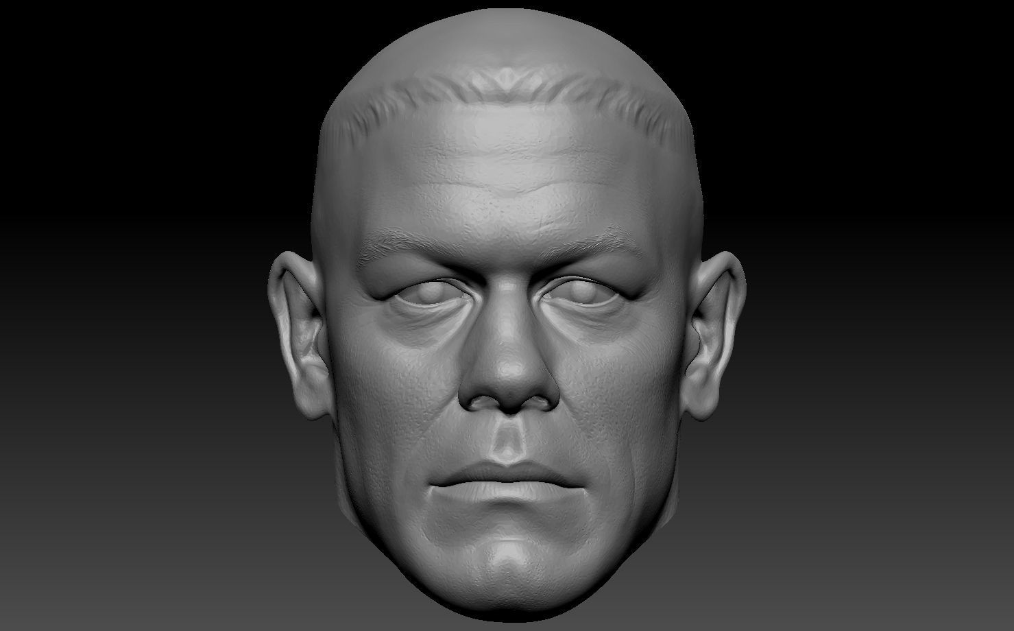 John Cena Bust and  action figure head 3D print model_3
