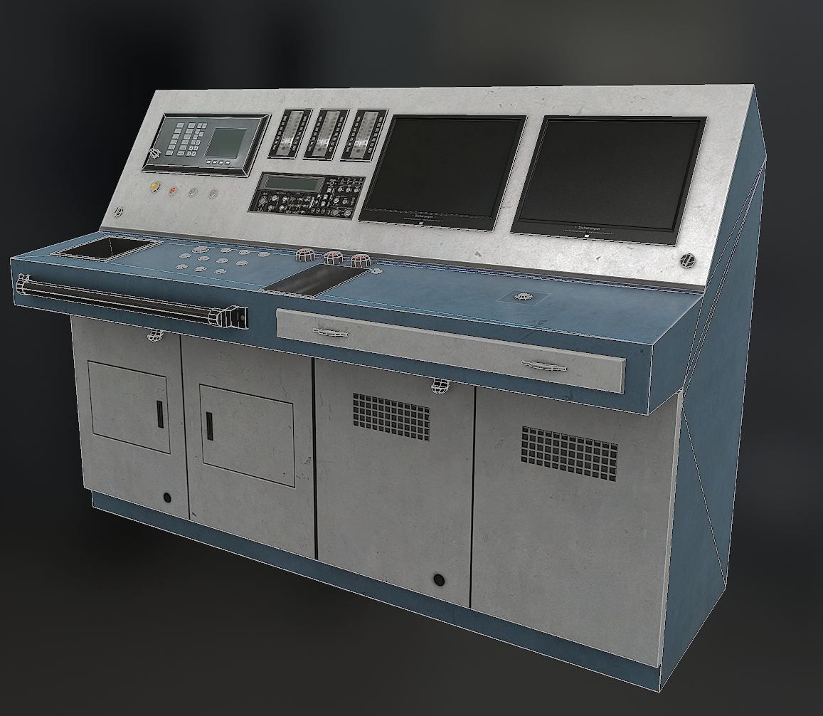 controlpanel02 control panel for ship Low-poly 3D model_3