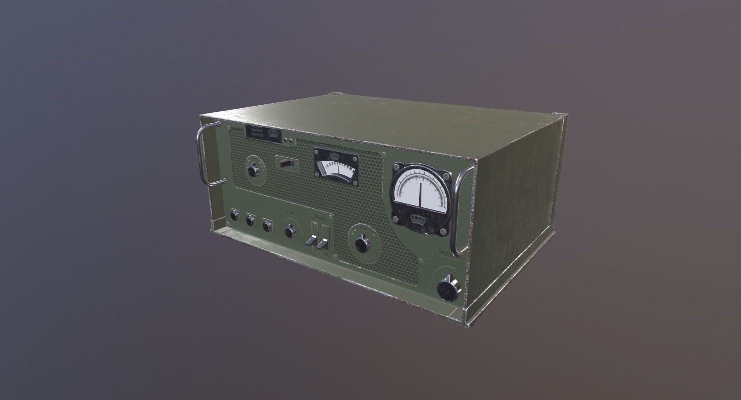 Transmitter Game Ready military device Low-poly 3D model_1