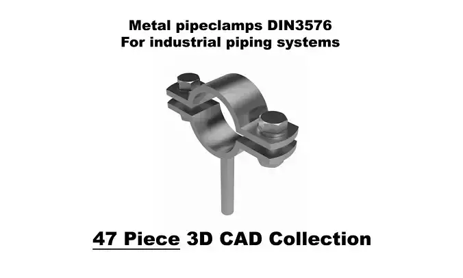 Industrial Pipe Clamps For DIN Metal Pipes - DIN3576 3D model